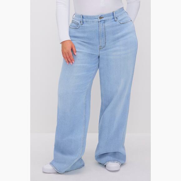 Good American - Good Skate High-Rise Wide-Leg Jeans, Plus Size 20 / 34” inseam - Picture 11 of 12